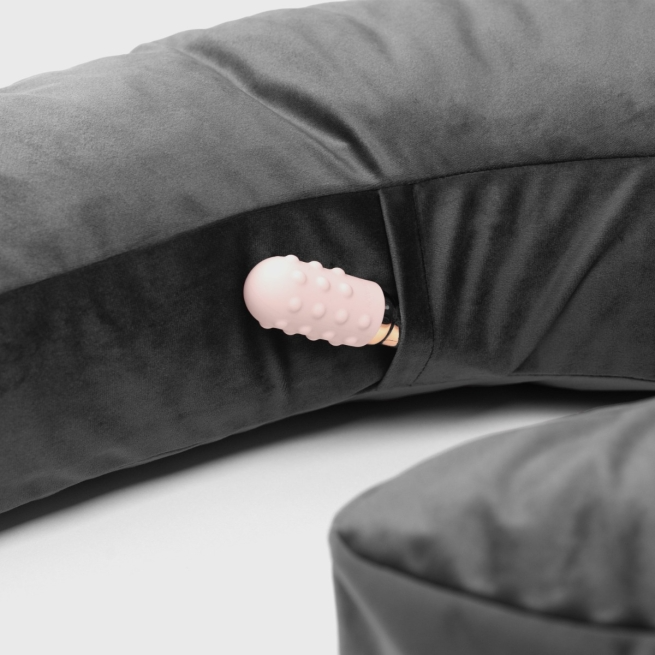 Lune Side Snuggle Pillow, Black