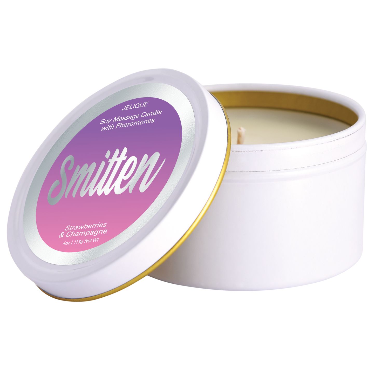 Mood Pheromone Soy Massage Candle | 
Smitten | Strawberry & Champagne