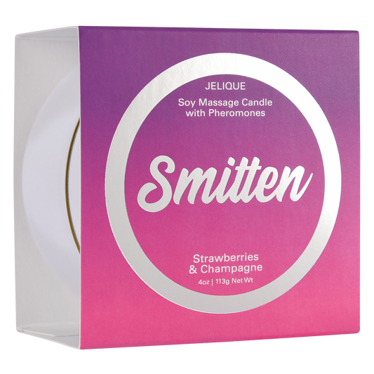 Mood Pheromone Soy Massage Candle | 
Smitten | Strawberry & Champagne