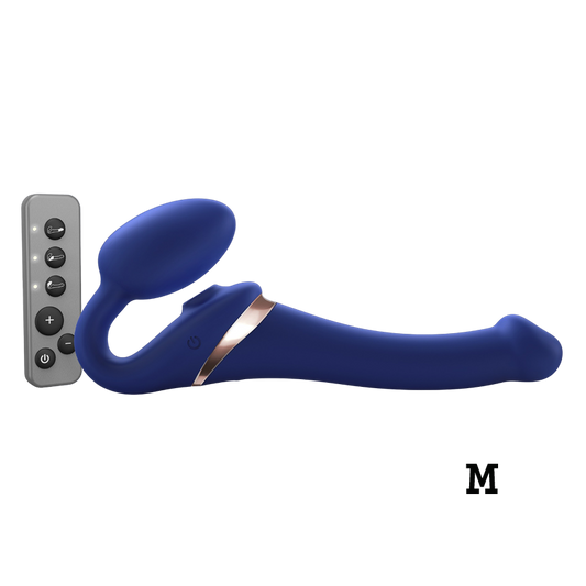 Multi Orgasm Bendable Strap-On | M | Night Blue