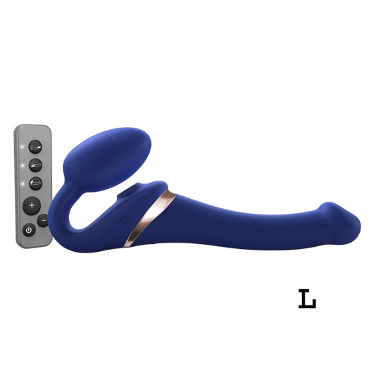 Multi Orgasm Bendable Strap-On | L | Night Blue